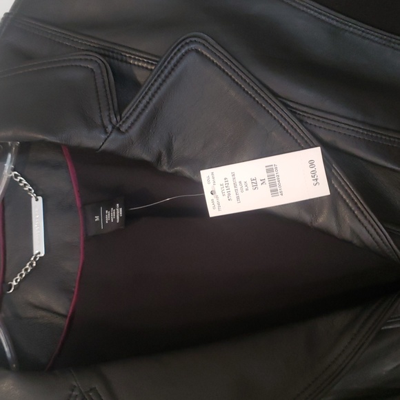 NWT Gorgeous leather White House Black market jacket Size Medium. Peplum - Picture 4 of 5